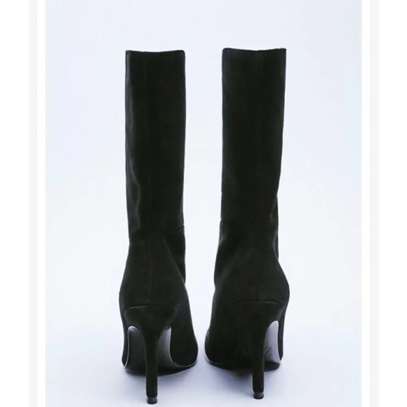 Zara Boots  
COWBOY SPLIT LEATHER HEELED ANKLE BOOTS - Picture 3 of 10